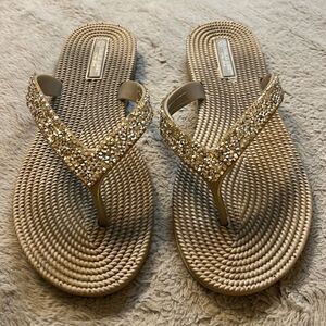 Charles Albert Silver Glitter Flip Flop Sandals - Size 10.5 Fits like 9.5-10